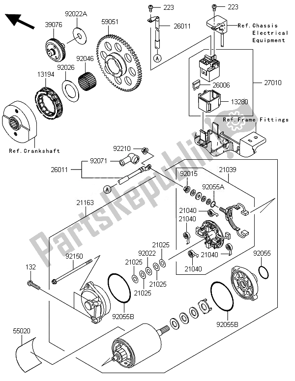 All parts for the Starter Motor of the Kawasaki VN 900 Custom 2014