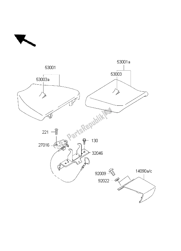 Toutes les pièces pour le Siège du Kawasaki Ninja ZX 7R 750 2001