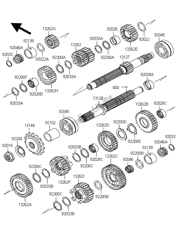 Wszystkie części do Przenoszenie Kawasaki Z 750R ABS 2012