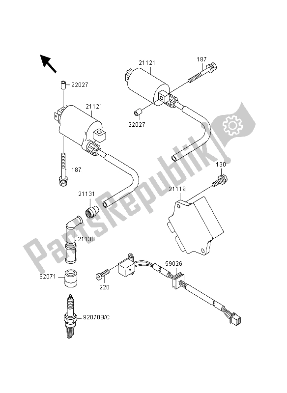 All parts for the Ignition System of the Kawasaki GPZ 500S 1995