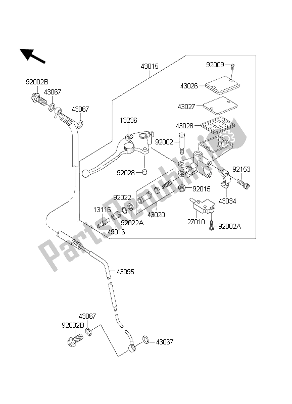 Tutte le parti per il Pompa Frizione del Kawasaki ZXR 1200S 2004