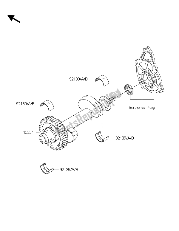 Todas as partes de Balanceador do Kawasaki ER 6F 650 2015