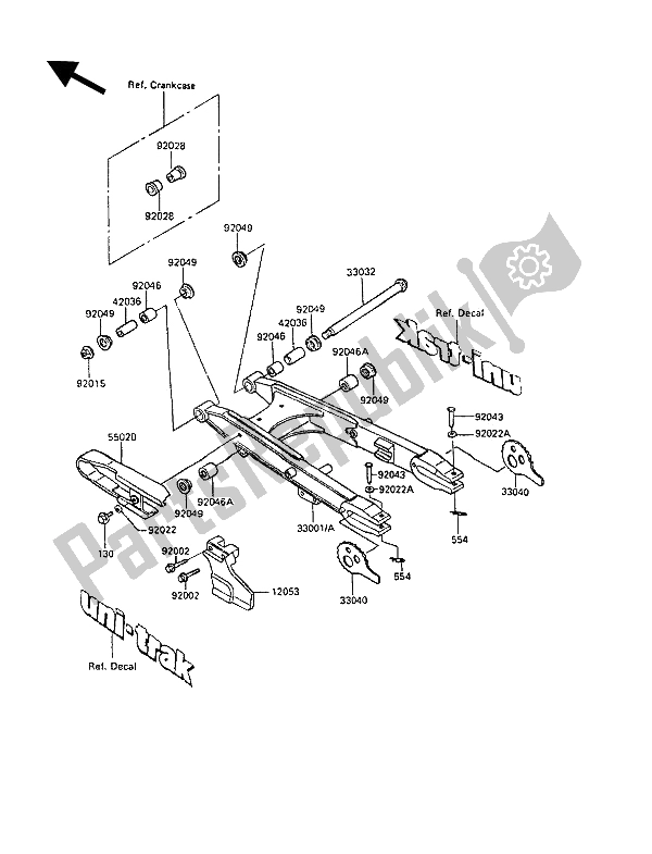 Wszystkie części do Wahacz Kawasaki KLR 250 1992