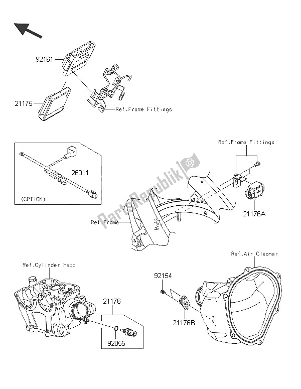 All parts for the Fuel Injection of the Kawasaki KX 250F 2016