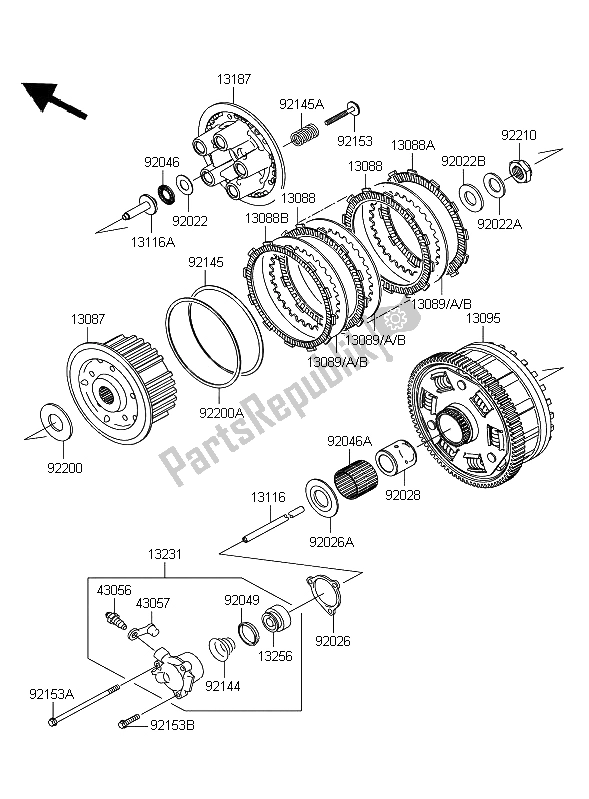 All parts for the Clutch of the Kawasaki ZZR 1400 ABS 2008