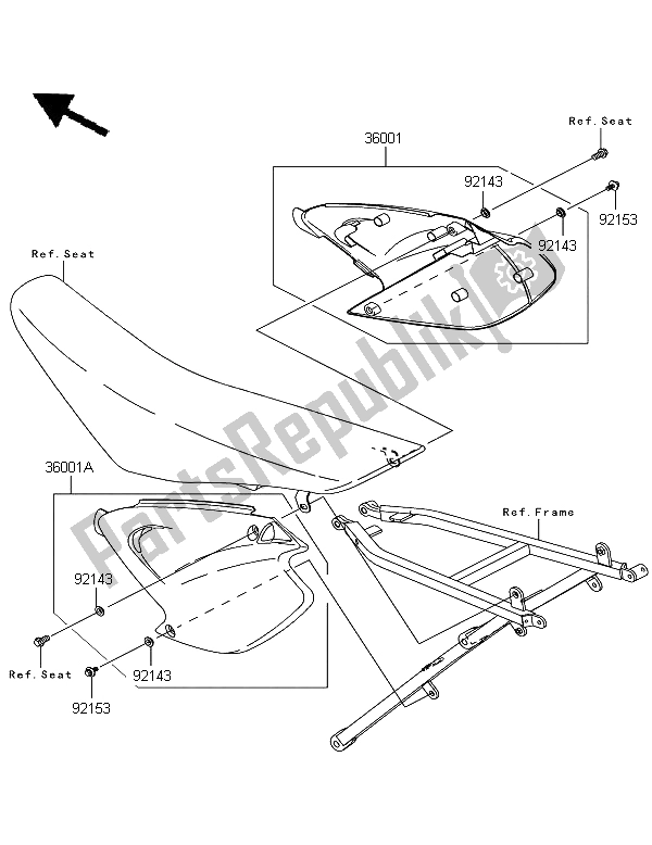 All parts for the Side Covers of the Kawasaki KX 125 2006