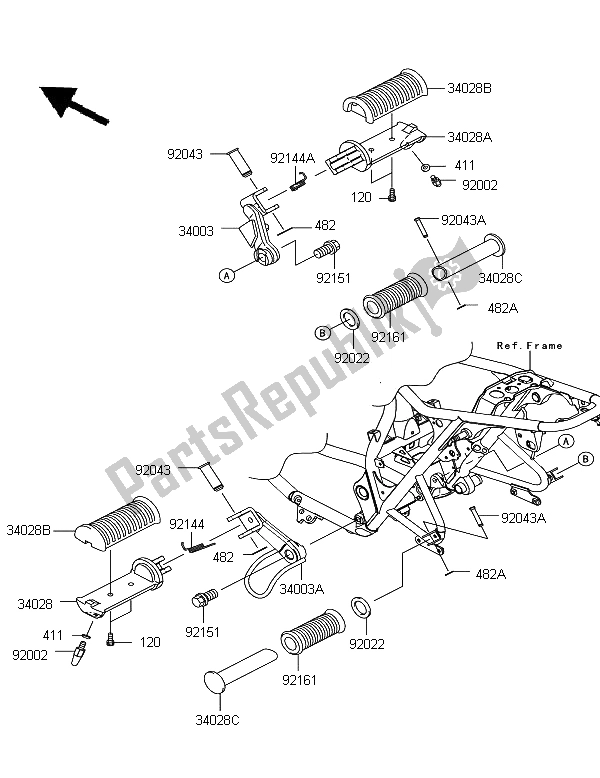 Todas las partes para Reposapiés de Kawasaki W 800 2012