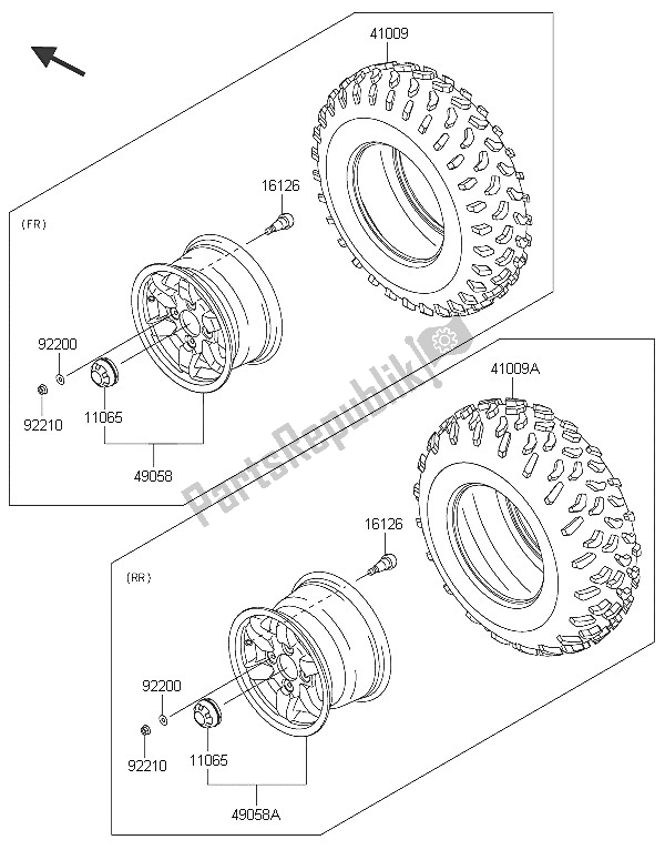 All parts for the Tires of the Kawasaki Brute Force 750 4X4I EPS 2016