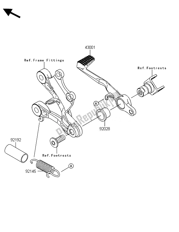 Tutte le parti per il Pedale Del Freno del Kawasaki Ninja ZX 6R ABS 600 2014