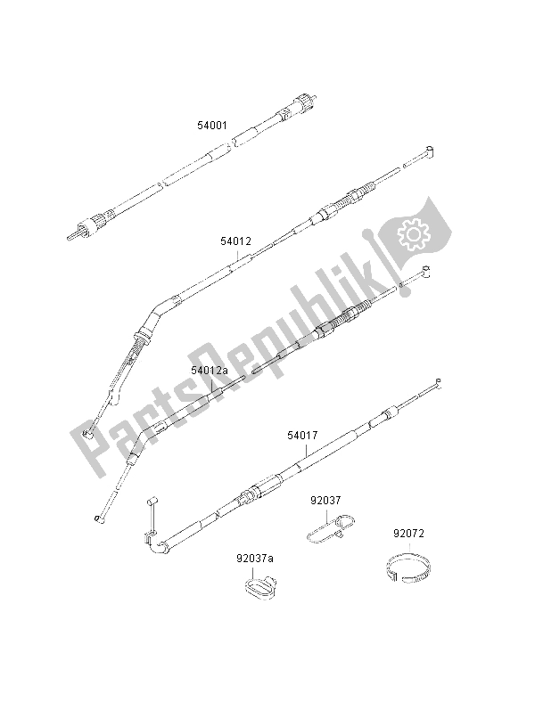Alle onderdelen voor de Kabels van de Kawasaki 1000 GTR 2002