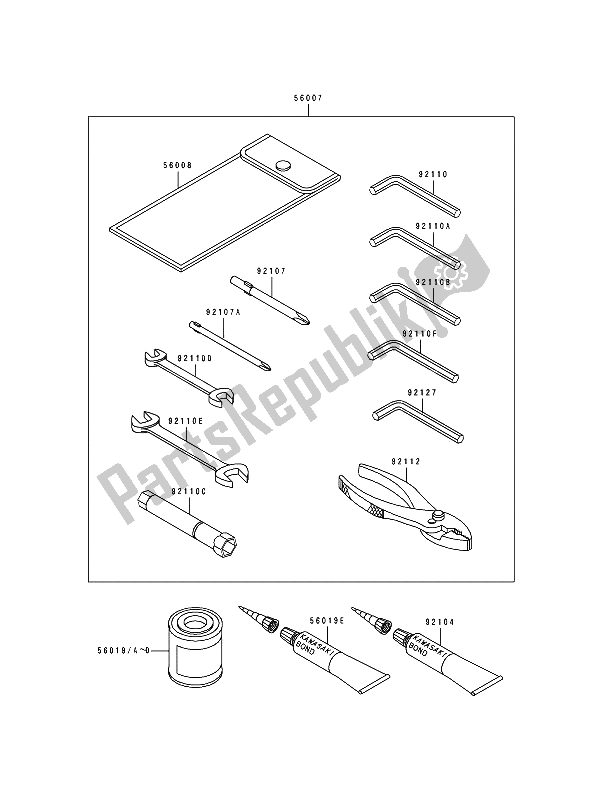 All parts for the Owners Tools of the Kawasaki Zephyr 550 1991