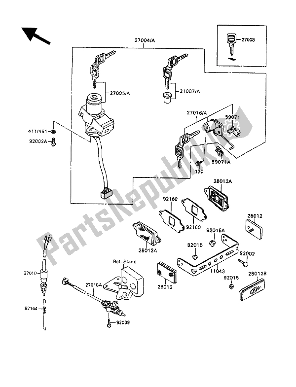 Tutte le parti per il Interruttore Di Accensione del Kawasaki ZZ R 1100 1992