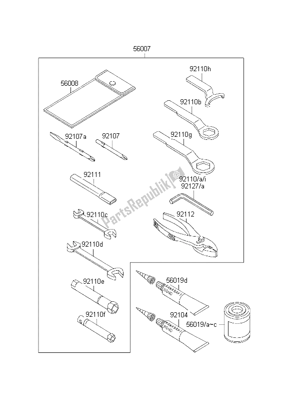 All parts for the Owners Tools of the Kawasaki Ninja ZX 7R 750 2001