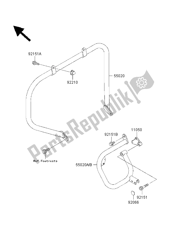 All parts for the Guard of the Kawasaki VN 1500 Classic Tourer FI 2002