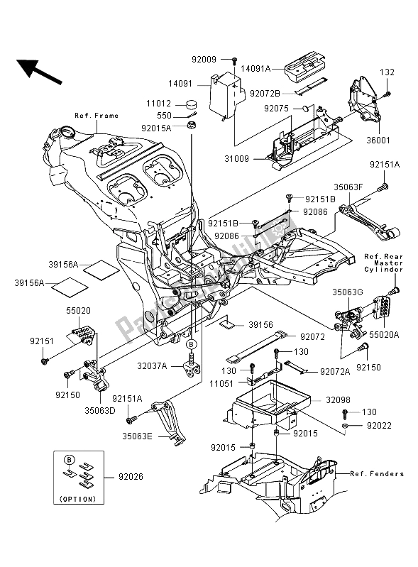 Tutte le parti per il Montaggi Della Struttura del Kawasaki Ninja ZX 12R 1200 2003