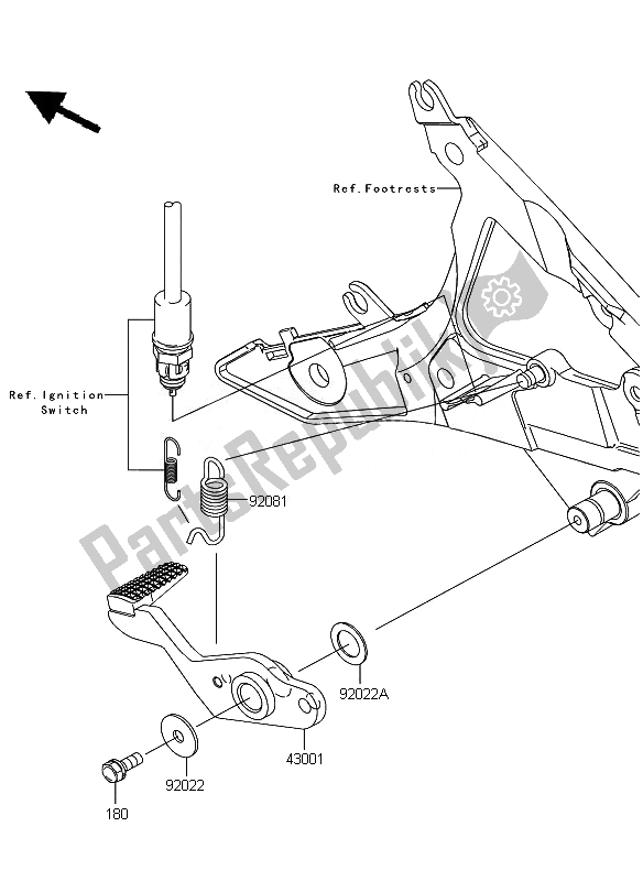 Wszystkie części do Peda? Hamulca Kawasaki ER 6N 650 2010