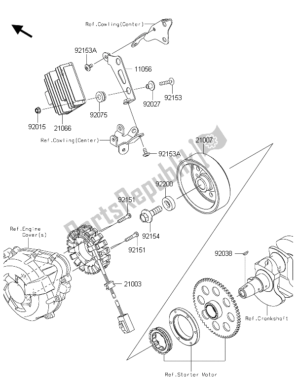 All parts for the Generator of the Kawasaki Z 1000 ABS 2015