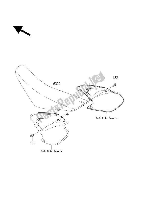 Tutte le parti per il Posto A Sedere del Kawasaki KX 250 2003