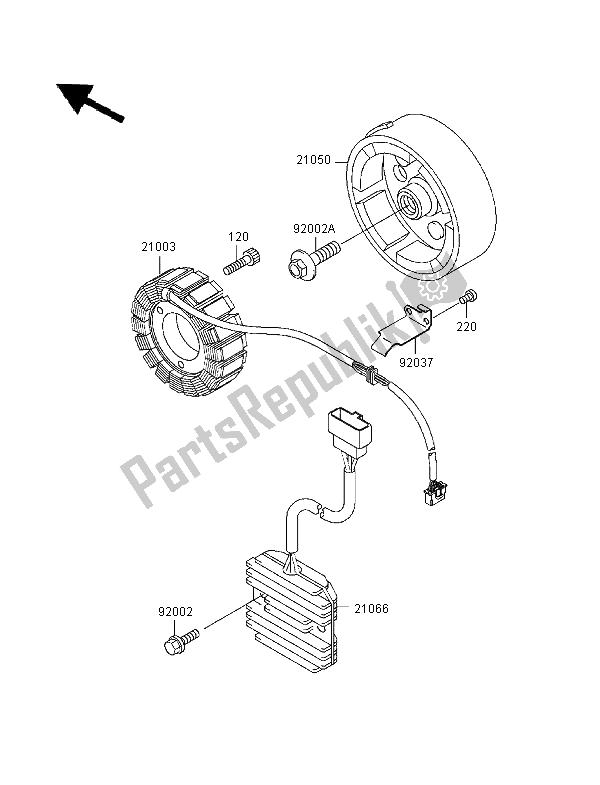 Tutte le parti per il Generatore del Kawasaki EN 500 1997