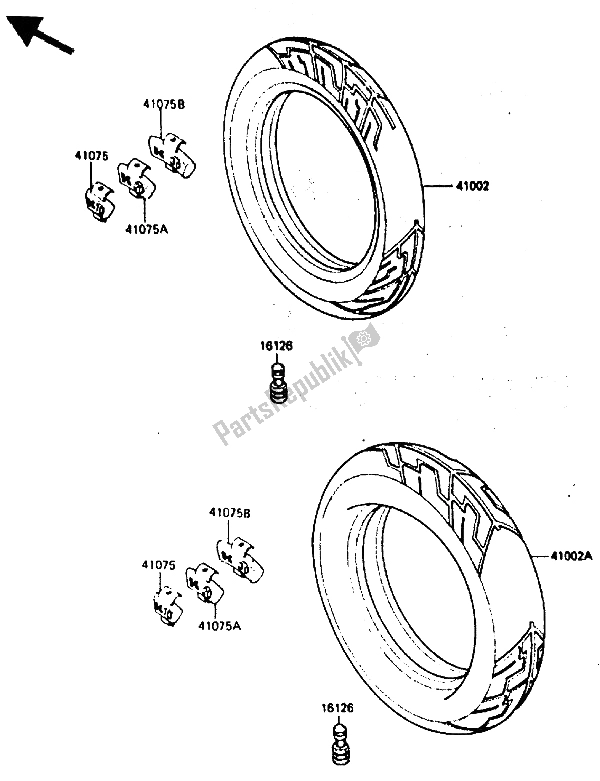 Tutte le parti per il Pneumatico del Kawasaki GPZ 600 1985