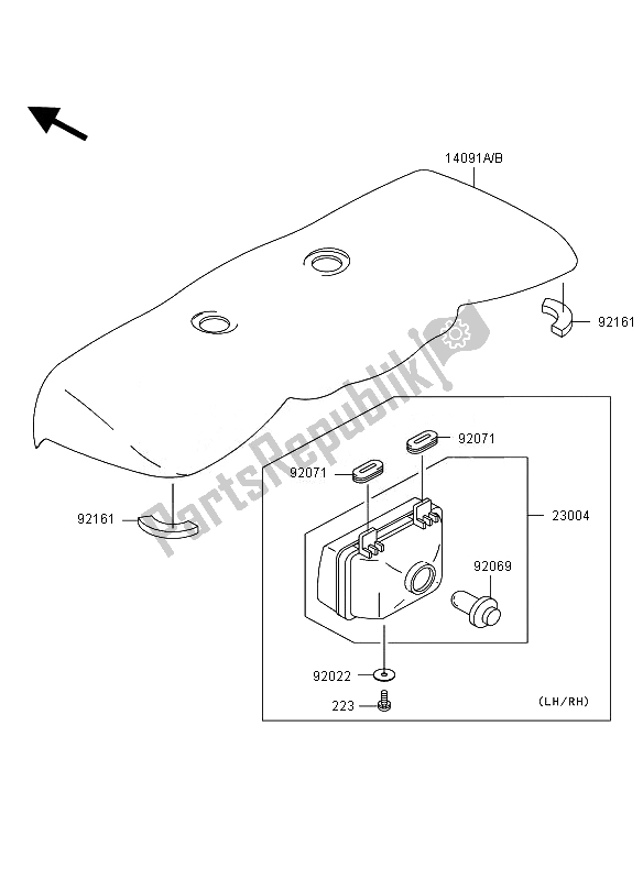 All parts for the Headlight of the Kawasaki KVF 360 4X4 2007