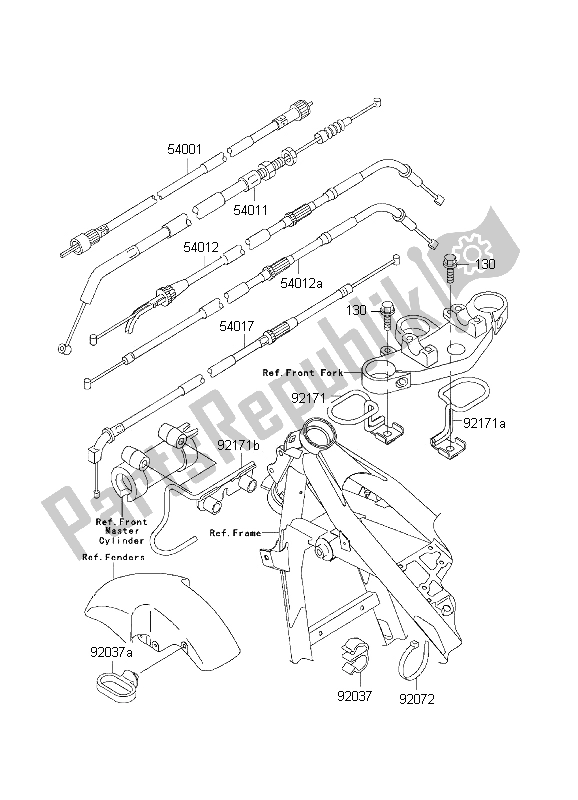 Wszystkie części do Kable Kawasaki ZR 7S 750 2001