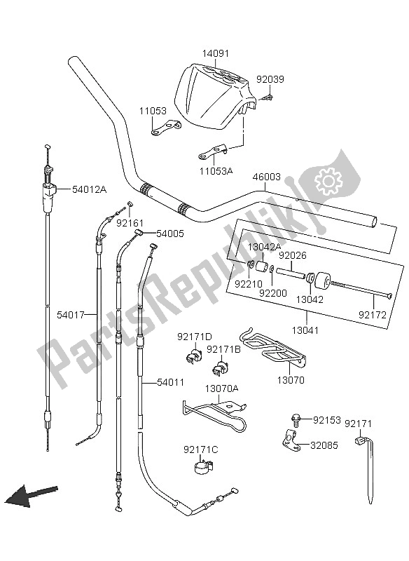 Tutte le parti per il Manubrio del Kawasaki KFX 400 2005