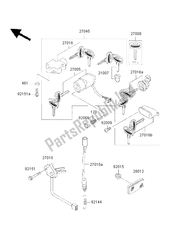 All parts for the Ignition Switch of the Kawasaki VN 800 Drifter 2002