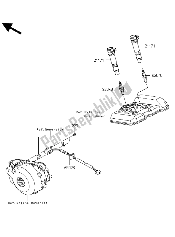 All parts for the Ignition System of the Kawasaki Ninja 250R 2008