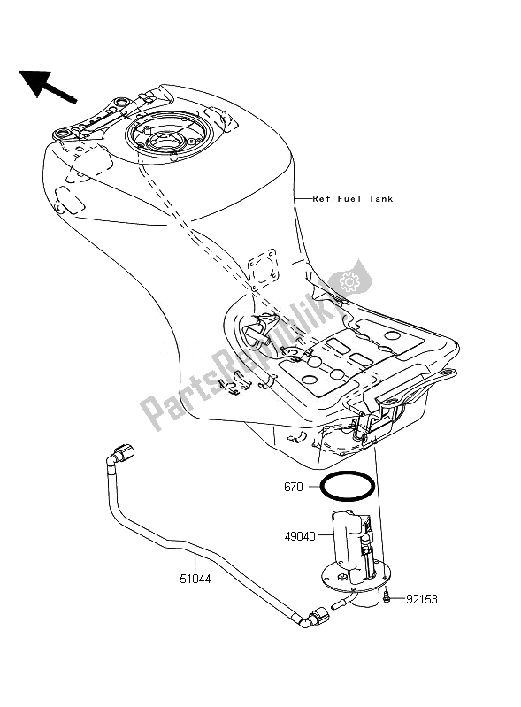 All parts for the Fuel Pump of the Kawasaki ZZR 1400 ABS 2007