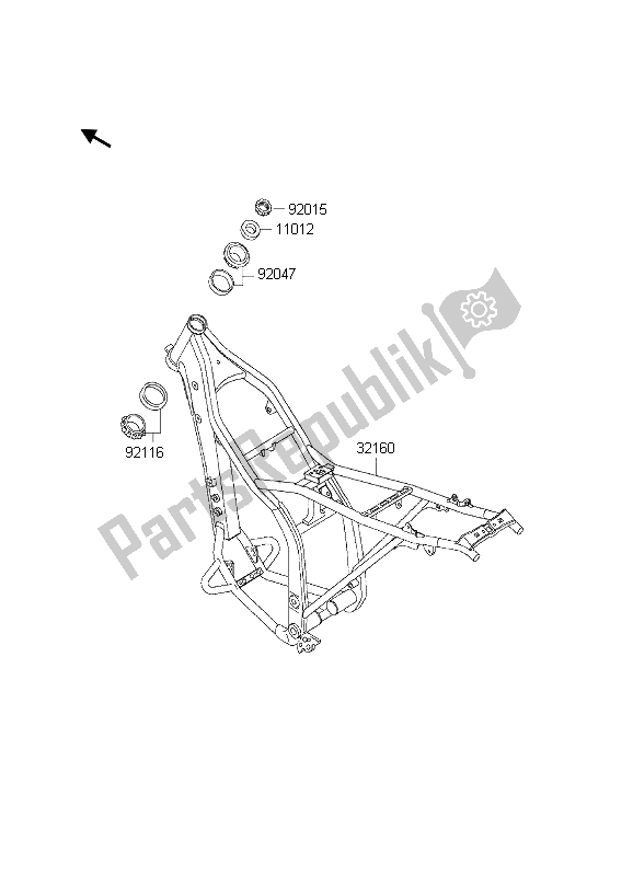 Tutte le parti per il Telaio del Kawasaki KLX 300R 2002