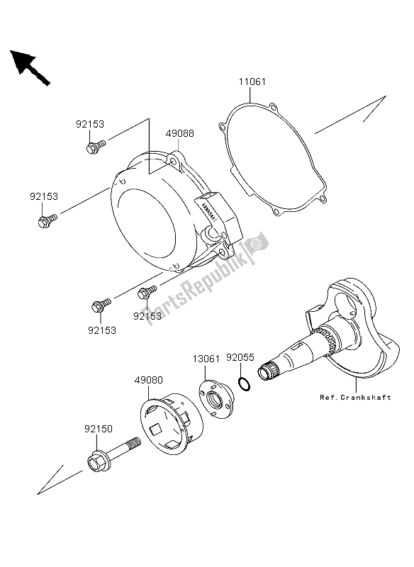 All parts for the Recoil Starter of the Kawasaki KVF 360 2003