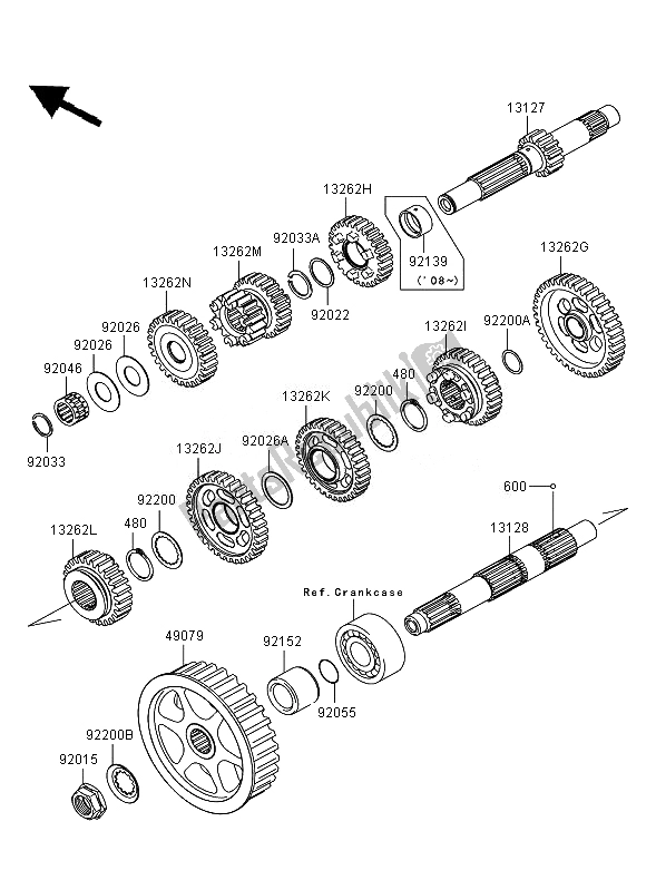 Toutes les pièces pour le Transmission du Kawasaki VN 900 Classic 2010