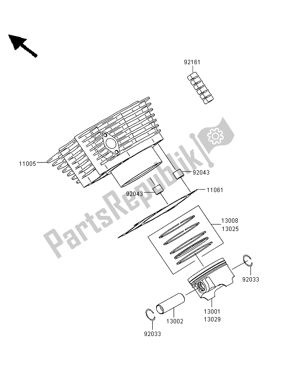 Tutte le parti per il Cilindro E Pistone del Kawasaki KVF 360 4X4 2013
