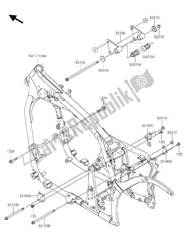 All parts for the Engine Mount of the Kawasaki Vulcan 900 Classic 2015