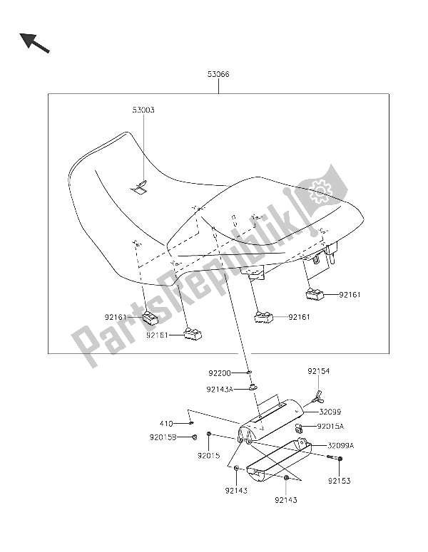 All parts for the Seat of the Kawasaki Versys 1000 2016