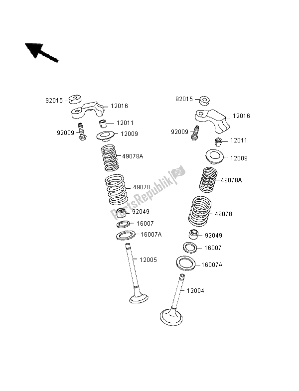Wszystkie części do Zawory Kawasaki EL 252 1997