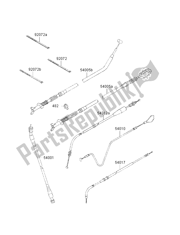 Wszystkie części do Kable Kawasaki KVF 400 2001