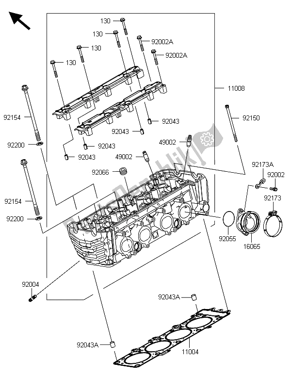 Tutte le parti per il Testata del Kawasaki Z 800 ABS DDS 2013