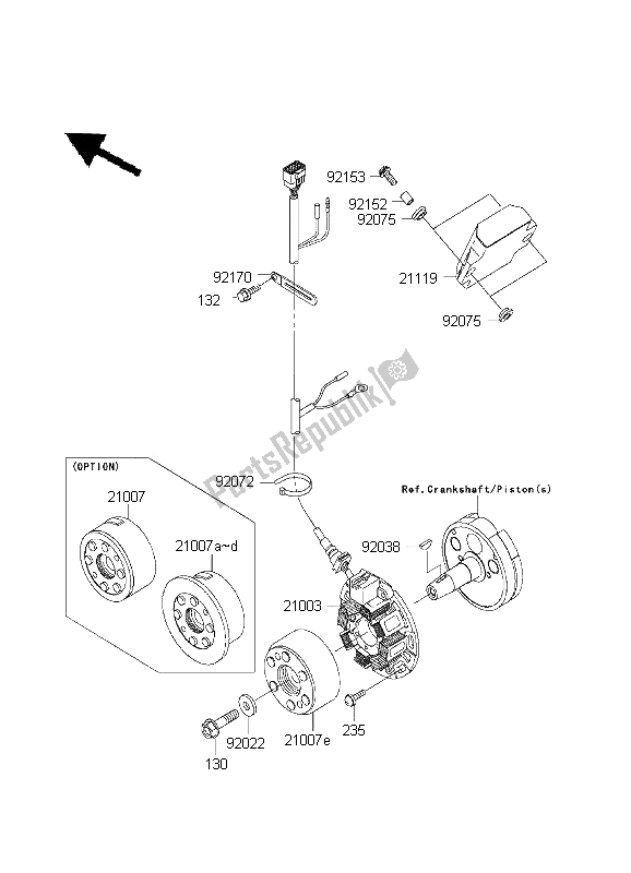 Tutte le parti per il Generatore del Kawasaki KX 125 2003