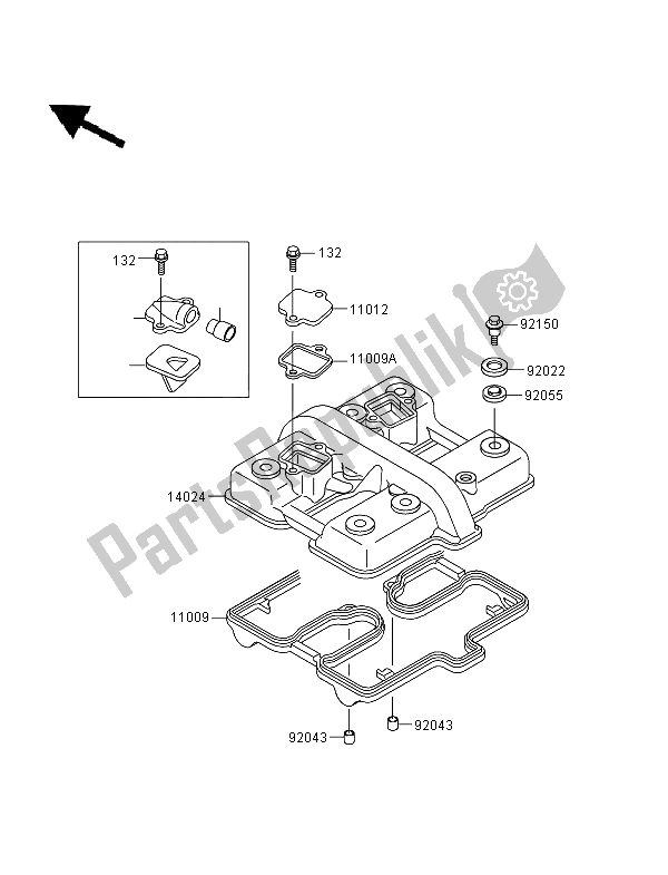 Tutte le parti per il Coperchio Della Testata del Kawasaki GPZ 500S 1996