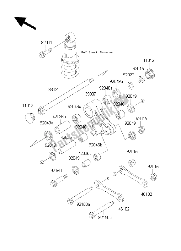 All parts for the Suspension of the Kawasaki KLR 650 2001