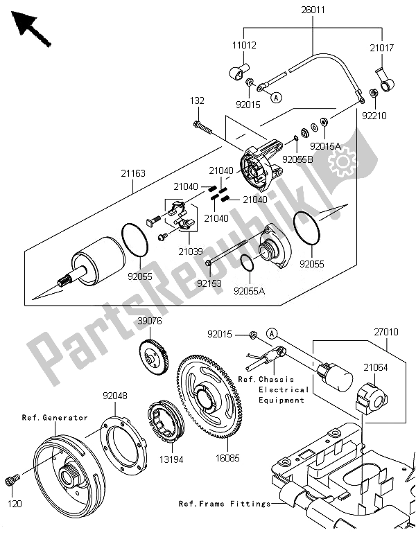 Todas las partes para Motor De Arranque de Kawasaki Brute Force 650 4X4I 2014