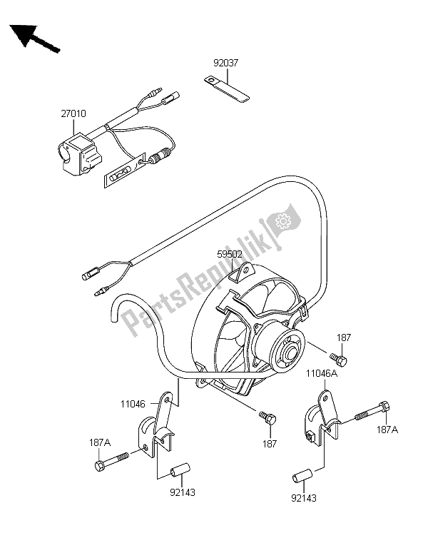 All parts for the Cooling of the Kawasaki KLF 300 2006