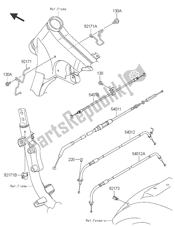 All parts for the Cables of the Kawasaki Vulcan 900 Custom 2016