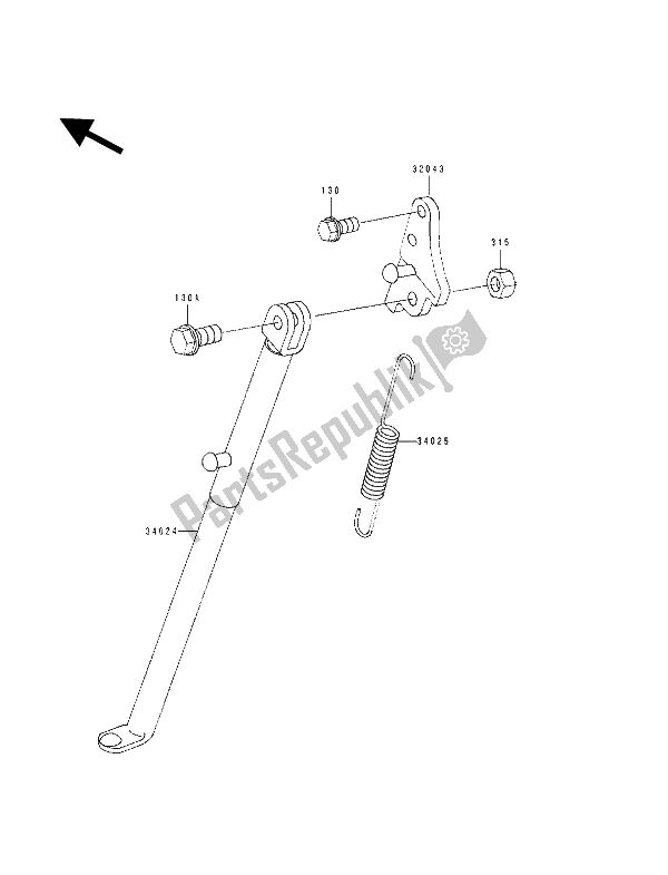 All parts for the Stand(s) of the Kawasaki KX 100 1994