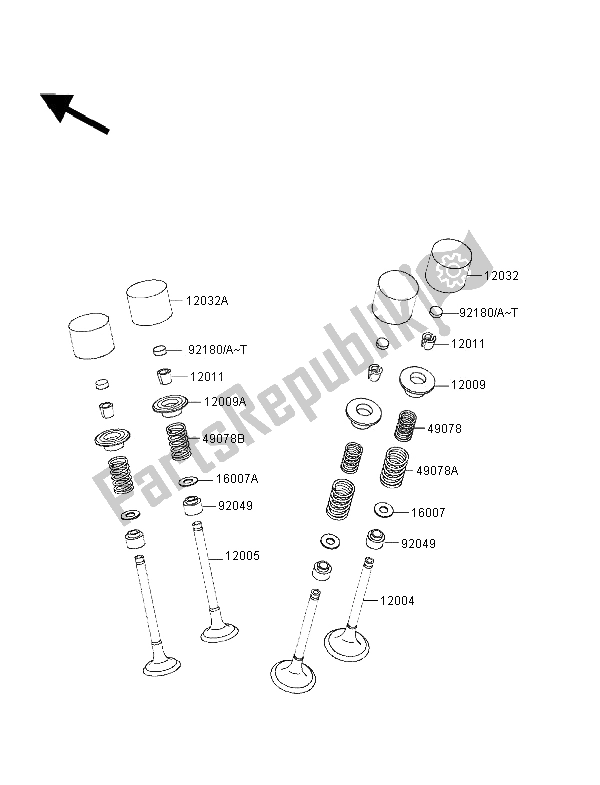 All parts for the Valve of the Kawasaki ZZ R 600 1997