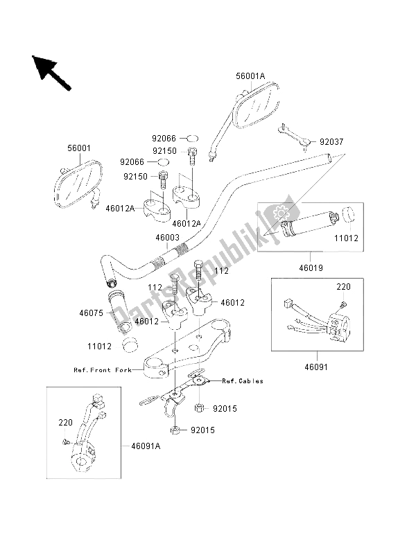 All parts for the Handlebar of the Kawasaki VN 1500 Drifter 2002