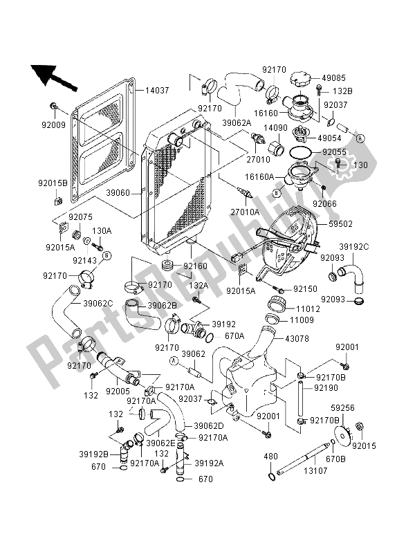 Tutte le parti per il Termosifone del Kawasaki VN 800 1996