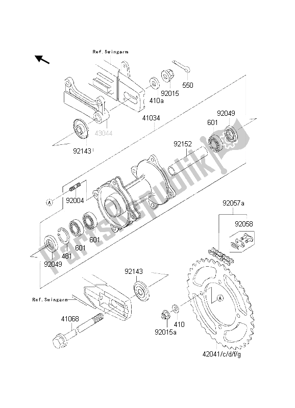 All parts for the Rear Hub of the Kawasaki KX 85 LW 2002